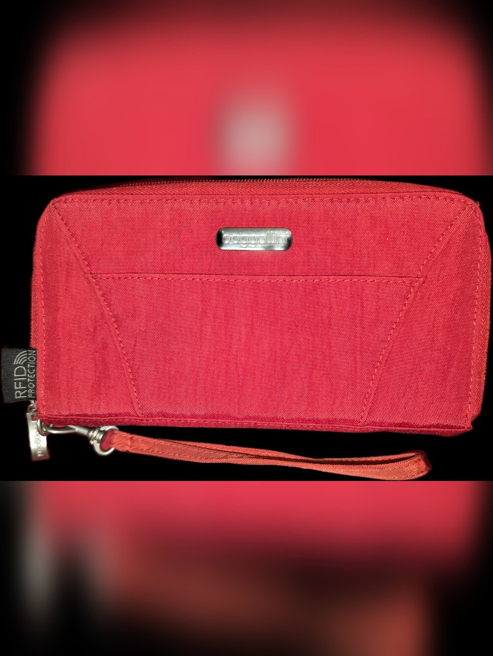 Baggallini Coral Red RFID Wristlet Wallet